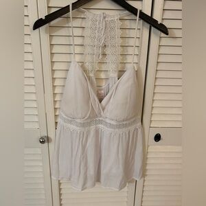 No Boundaries White Lace Camisole Top